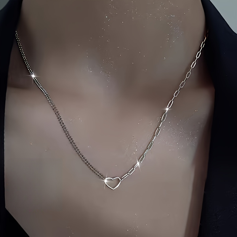 Double Layered Heart Pendant Necklace Hypoallergenic Sexy Style Thanksgiving